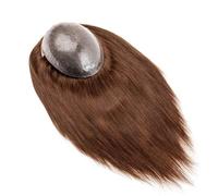 Complément Capillaire Homme Pour Calvitie Full PU Base Human Hair Toupee for Men 7"×9" Thin Skin Men's Hairpiece light Brown Perruquest Hommes(14 inches)