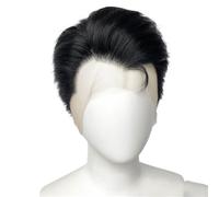 Complément Capillaire Homme Pour Calvitie Perruque for homme courte et lisse en cheveux humains, perruque en dentelle intégrale for un usage quotidien, densité 150 Perruquest Hommes