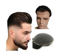 Complément Capillaire Homme Pour Calvitie Pièces de cheveux toupet for hommes, prothèse de cheveux naturels, système de remplacement de cheveux en dentelle suisse, unités de cheveux, Base 10*8 Perruqu