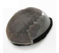 Complément Capillaire Homme Pour Calvitie Postiche en cheveux humains avec base en polyskin et dentelle française for homme Perruquest Hommes(Jet Black,7x9)