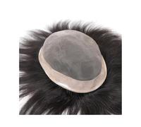 Complément Capillaire Homme Pour Calvitie Postiche en cheveux humains for homme, avec dessus en dentelle et NPU, respirant, mono Perruquest Hommes(6x9)