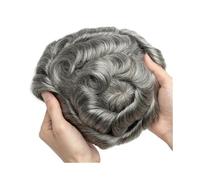 Complément Capillaire Homme Pour Calvitie Postiche en PU de 0,1 mm for homme, perruque en cheveux humains, prothèse capillaire, perruques naturelles de 15 cm, système de remplacement for homme Perruqu