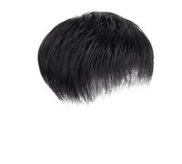 Complément Capillaire Homme Pour Calvitie Toupet de cheveux humains courts noirs naturels for hommes avec 4 clips for une perte de cheveux quotidienne Perruquest Hommes(16 * 18)