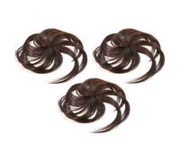 Complément Capillaire Marron pour Femmes aux Cheveux Clairsemés 3pcs | Fibres Synthétiques, Couvre Cheveux Blancs, Port Confortable, Style Simple, Usage Pratique au Quotidien