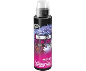 Complément coraux All-in-One - Microbe-Lift 236 ML - Solution complète avec Calcium, iode, Strontium & vitamines - Croissance, Couleurs & santé coraux SPS/LPS - Plus de 70 nutriments