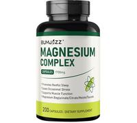 Complément de Bisglycinate et Citrate de Magnésium 1700mg, 200 Capsules - avec L-Leucine pour le Sommeil, la Détente, la Concentration et la Récupération Musculaire