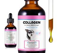 Complément de Collagène pour Chiens, pour la Peau et Le Pelage, Collagène Liquide pour Chiens,Soutien des Joints, Flexibilité et Mobilité, Complément pour Les Hanches et Les articulations, 60ml