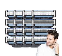 Complément de lame de rasoir pour hommes, rasoir à 3 lames pour le rasage, complément de lame de rasoir Manuel pour hommes, lame de rasoir lubrifiée double mise à niveau (16)