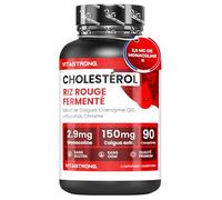 Complément pour le Métabolisme du Cholestérol - Riz Rouge Fermenté, Caigua, γ-Oryzanol, Policosanol, Coenzyme Q10 et Chrome - 90 Comprimés - Qualité Vitastrong - Cholestérol Riz Rouge Fermenté