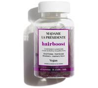 Madame La Présidente - Hairboost - Compléments alimentaires Cheveux - Accélère la Pousse - Tous Types de Cheveux - Gummies Vegan - Avec Biotine, Zinc, Vitamine B8 et Roquette - 60 Gummies