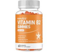 Compléments Alimentaires Vitamine B2 Gummies 60 Pièces Riboflavine 400mg avec Magnésium pour Soulager Migraines et Maux de Tête et Soutenir Cœur, Système Nerveux et Cerveau