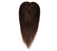 Compléments capillaires en cheveux humains for femmes aux cheveux clairsemés, postiches à clipser sur base en soie 7 x 13 cm Hair Extensions Pièces Wigs(6 inch,Dark brown)