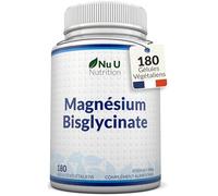 Compléments de Glycinate de Magnésium 1000mg (Bisglycinate) - 180 Capsules Vegan Haute Concentration - Cure de 3 Mois - Fournissant 200mg de Magnésium Élémentaire - Fabriqué en Europe - Nu U Nutrition