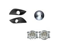 Complet rétroviseur pour Ford pour Focus 2 MK2 2009 2010 2011 Feux Antibrouillard Phare LED Couvercle Phare Grille Lunette Chromée Kit Commutateur Faisceau Rétroviseur Électrique Bras(LED and Covers)