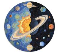 Complete Map of The Solar System Puzzle 1000 Pièces Cadeau Unique Planet Jeu Éducatif Défi Jouet À De Qualité Supérieure Peinture Art pour Adultes Et Enfants 1000pcs (67.5x67.5cm)