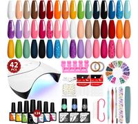 Complete Semi-Permanent Nail Polish Kit, 24 Colours U V Gel Nail Kit Complete With U V Lamp Complete Gel Polish Kit With Manicure Tools For All Seasons Gifts For Women