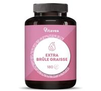 Extra Brûle Graisse 15 actifs 4en1 | Perte de Poids, Coupe Faim, Ventre Plat, Bruleur de Graisse Puissant | Thé Vert, Guarana, Konjac, L Carnitine, Chrome | 180 gélules | Fabriqué en France | Vitavea