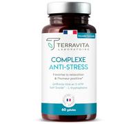 Complexe ANTI-STRESS | Safran Breveté 30mg + Griffonia 5-HTP + L-Tryptophane | Réduction du Stress et de l’Anxiété | Relaxation sans Somnolence | 60 Gélules | Made in France | Terravita