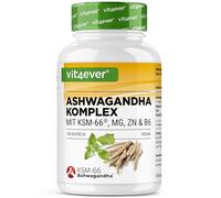 Complexe Ashwagandha KSM-66® - 180 capsules - 600 mg d'Ashwagandha par Jour - Avec Magnésium, Zinc & Vitamine B6 - Sans Additifs - Hautement Dosé - Vegan