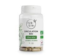 COMPLEXE CIRCULATION & JAMBES LOURDES - CIRCULATION BIO - 4 actifs végétaux certifiés Bio - 120 comprimés - Cure 1 mois - Complément Alimentaire BELLE&BIO - Fabriqué en France