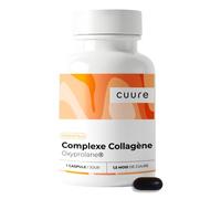 Complexe Collagène Marin Hydrolysé Breveté - CUURE - 45 Jours - 45 Gélules - Oméga 3, Vitamine C E et Astaxanthine- 1500 Dalton - Peau - Fabriqué en France