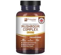 Complexe de champignons avancé 2000 mg - 120 comprimés végétaliens | Un super mélange de 6 champignons avec crinière de lion, chaga, cordyceps, shiitake, reishi et maitake avec poivre noir