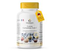 Complexe de cuivre 3-en-1-250 comprimés contenant chacun 2mg de cuivre - HAUTEMENT DOSÉ - facile à avaler - Qualité pharmaceutique allemande - végétalien | Warnke Vitalstoffe