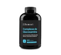Glucosamine avec Chondroïtine, MSM, Boswellia, Bambou et Quercétine | 365 Gélules | Contre Douleurs Articulaires | Non-GMO, GMP, Sans Additifs, Sans Gluten | Zenement