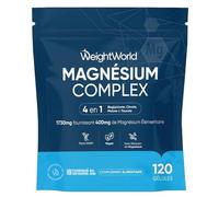 Complexe de Magnésium 4-en-1 avec Magnesium Bisglycinate, Citrate, Malate et Taurate, 120 Gélules Vegan pour 4 mois d'Approvisionnement, sans OGM ni Stéarate de Mangésium