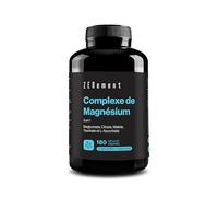 Complexe de Magnésium 5 en 1 - Bisglycinate, Citrate, Malate, Taurate et L-Ascorbate - Haute Biodisponibilité et Tolérance, sans oxyde de magnésium - 360 mg par dose - 180 Gélules - Zenement