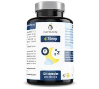 Complexe de Mélatonine avec 5-HTP de Griffonia, Valériane et Camomille - 120 Gélules Véganes | Complément Naturel pour Mieux Dormir, Réduire l’Insomnie, le Stress et le Jet Lag - 4Sleep Nutribiolite