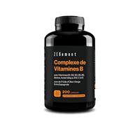 Complexe de Vitamines B - Meilleure Absorption avec de l’Huile d’Olive Vierge Extra Biologique - Avec Vitamines B1, B2, B3, B5, B6, B9, B12, Biotine, C et E - 200 Capsules - Zenement