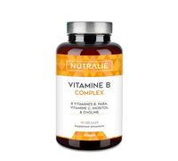 Complexe de vitamines B + Vit C - Haute dose - 8 vitamines B C Inositol Choline, PABA - Complexe vitaminique B complet B1 B2 B3 B5 B6 Biotine (B7) Acide folique (B9) B12-90 gélules Nutralie
