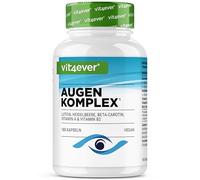 Complexe de Vitamines pour les Yeux - 180 Gélules pour 6 Mois, avec Lutéine, Zéaxanthine, Extrait de Myrtille, Bêta-Carotène, Vitamine A et Vitamine B2 - Végan, Hautement Dosé, sans Additifs Inutiles
