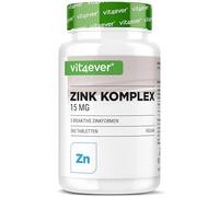 Complexe de Zinc 15mg - 365 Comprimés - Avec 3 formes de zinc (bisglycinate, gluconate, citrate) - 1 an d'approvisionnement - Vegan