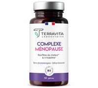 Complexe Ménopause | Sans Hormones | Avec Pollen et Safran Breveté | Bouffées de Chaleur, Fatigue, Stress et Variations d’Humeur | 60 Gélules | Made in France | Terravita