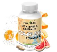 Complexe Multivitamines et Minéraux | Enrichi en Ginseng, Molybdène, Sélénium | Vitamines A C B1 B2 B5 B6 B9 B12 D3 E | Fabriqué en France