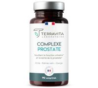 Complexe PROSTATE | Protection de la Prostate et Confort Urinaire Homme | Lutte Naturellement et Efficacement contre l’HBP et les Mictions | Dosage Clinique | 90 Comprimés | Made in France | Terravita