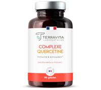 COMPLEXE QUERCÉTINE | Allergies et Immunité | 600 mg issus de Sophora Japonica | Avec Bromélaïne et Vitamine C | Flavonoïdes Antioxydants Haute Biodisponibilité | 90 Gélules Made in France | Terravita