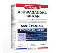 Complexe santé mentale - Stress-Ashwagandha KSM-66, Safran, B6, B9-gélules