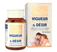 Complexe Vigueur & Désir Maca, Ginseng et Safran, Essence Pure, 40 Gélules | Formule Complète : Maca Macatonic®, Ginseng Panax, Safran Affron®, L-Arginine et Zinc, Énergie, Vitalité, Vigueur et Désir
