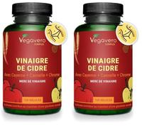 Complexe Vinaigre de Cidre 1950mg | Avec Chrome, Cannelle, Gingembre et Piment de Cayenne | Glycémie + Keto | 120 Gélules | Sans Additifs & Vegan | Vegavero® (Lot de 2)