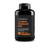 Complexe Vitamines B MAX, 365 Comprimés | 8 Vitamines B + Choline & Inositol | Aide à Réduire la Fatigue et Contribue au Bon Fonctionnement Mental et à Celui du Système Immunitaire | Végan | Zenement
