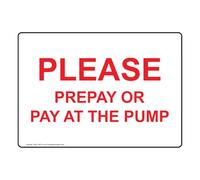 ComplianceSigns.com Lot de 4 autocollants en vinyle pour carburant avec inscription « Please Prepay or pay At The Pump »