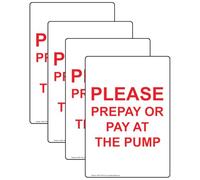 ComplianceSigns.com Lot de 4 autocollants verticaux « Please Prepay or Pay at The Pump », 12,7 x 8,9 cm, en vinyle pour carburant, fabriqués aux États-Unis