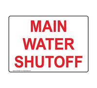 ComplianceSigns Étiquette de fermeture d'eau avec symbole 17,8 x 12,7 cm Vinyle pour réponse d'urgence Fabriqué aux États-Unis