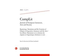 CompLit. Journal of European Literature, Arts and Society Brigitte Le Juez (Direction)