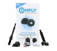 Comply TrueGrip Lot de 3 Paires d'embouts en Mousse à mémoire de Forme pour Samsung Galaxy Buds 3 Pro - S/M/L - Noir - Petit Bas de Noël - Isolation Acoustique Confortable avec Outil de Nettoyage