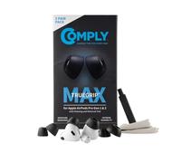 Comply TrueGrip MAX Lot de 3 paires d’embouts de rechange en mousse à mémoire de forme pour Apple AirPods Pro 1 et 2, confort, durabilité extrême, ajustement sûr, isolation sonore supérieure - Noir, L