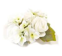 compo artificielle rose hortensia 10x16cm blanc - générique fma3119b Blanc G